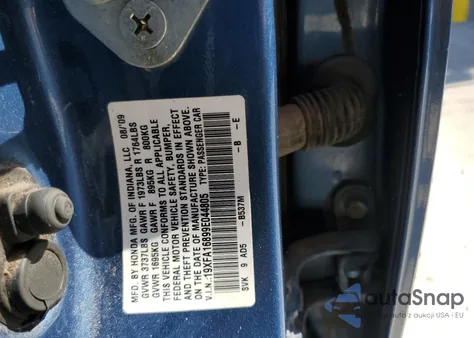 2009 Honda Civic Ex from USA, damaged, VIN 19XFA16899E044805